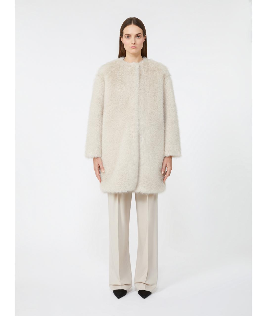 MAX MARA STUDIO Бежевая шуба, фото 2