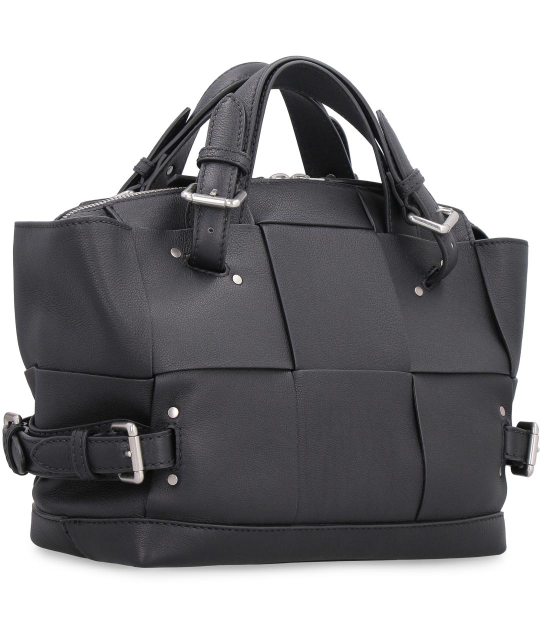 BOTTEGA VENETA Черная кожаная сумка с короткими ручками, фото 2