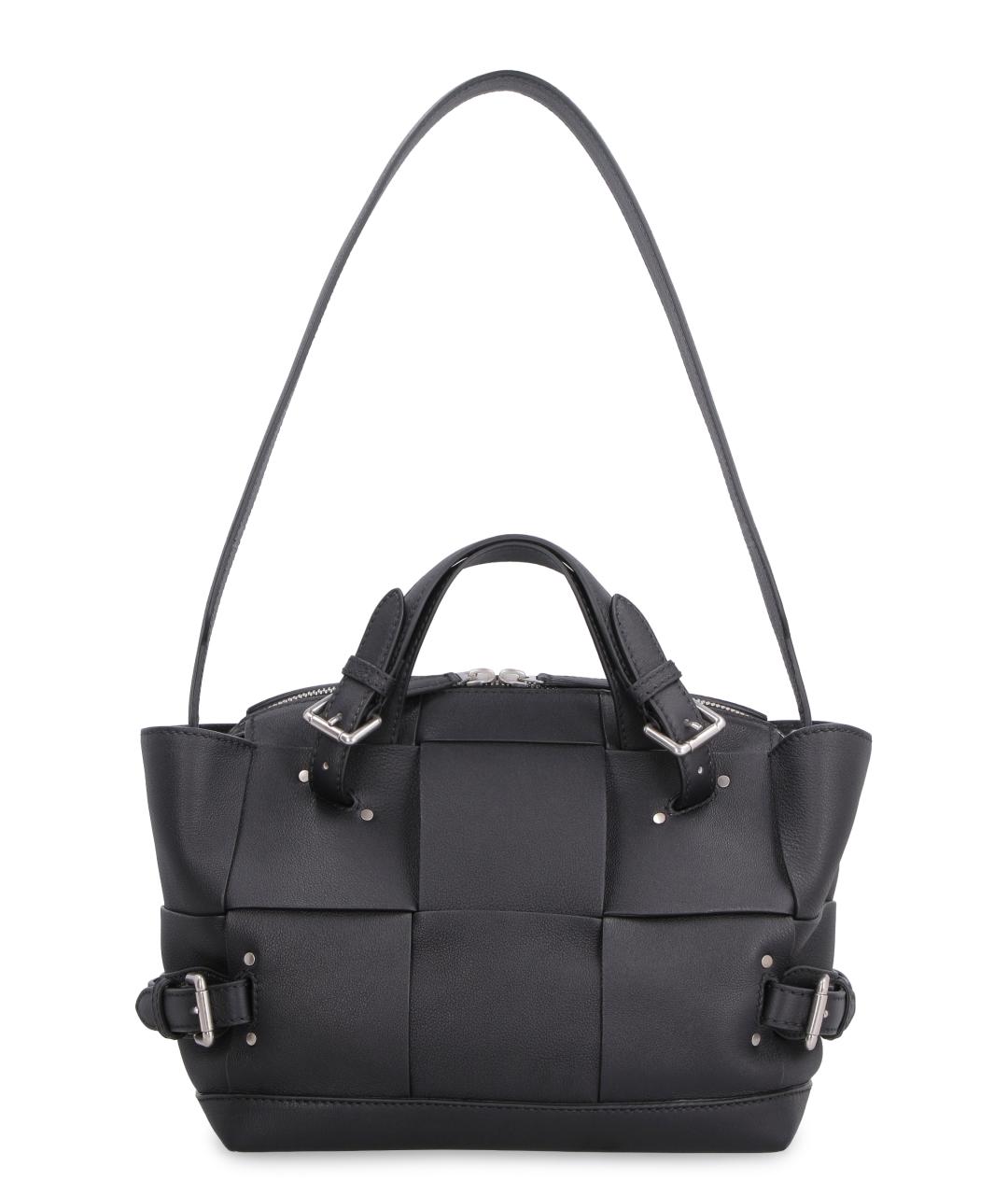 BOTTEGA VENETA Черная кожаная сумка с короткими ручками, фото 3
