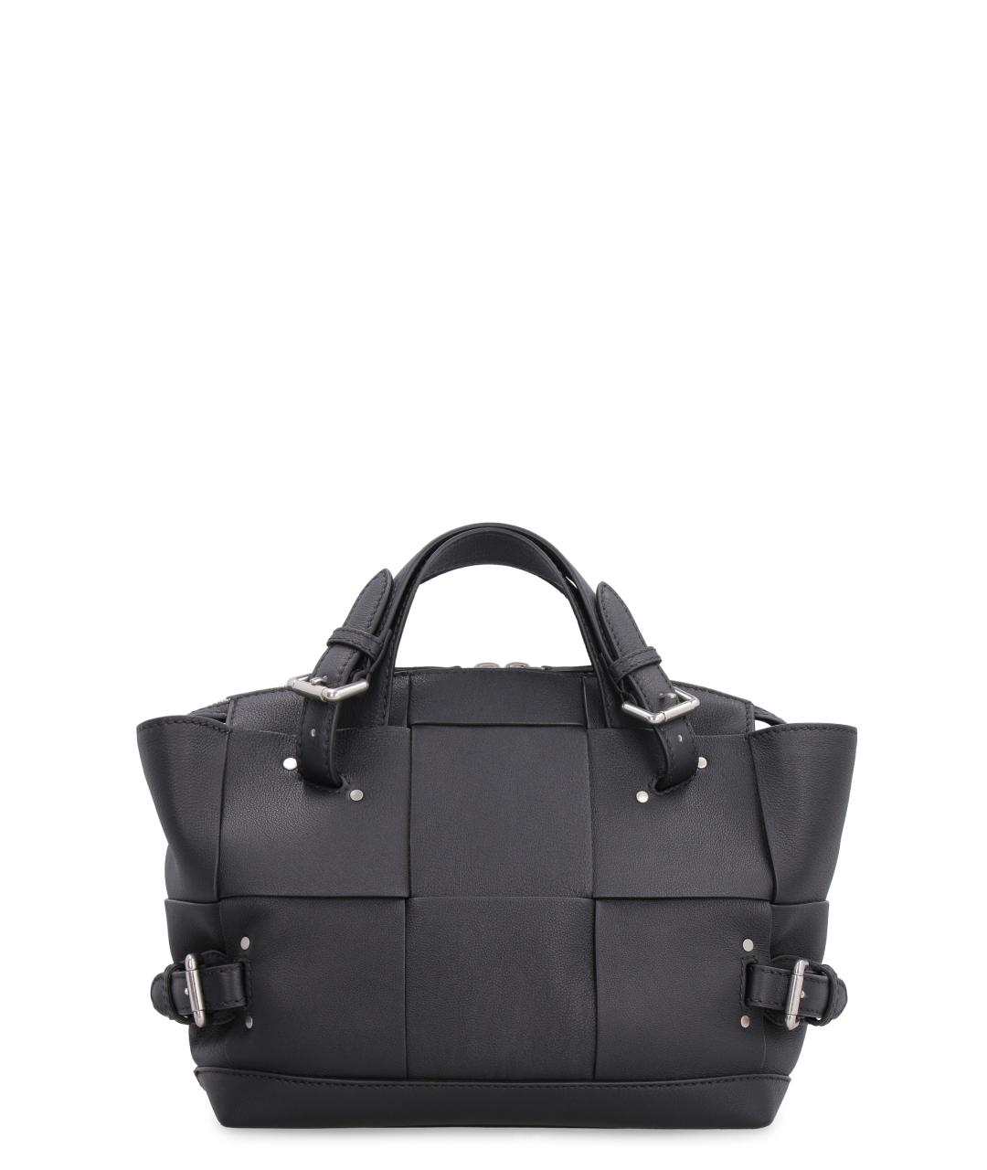 BOTTEGA VENETA Черная кожаная сумка с короткими ручками, фото 1