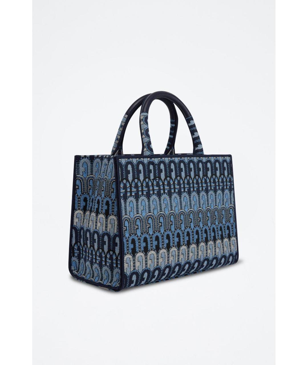 FURLA Синяя жаккардовая сумка тоут, фото 5