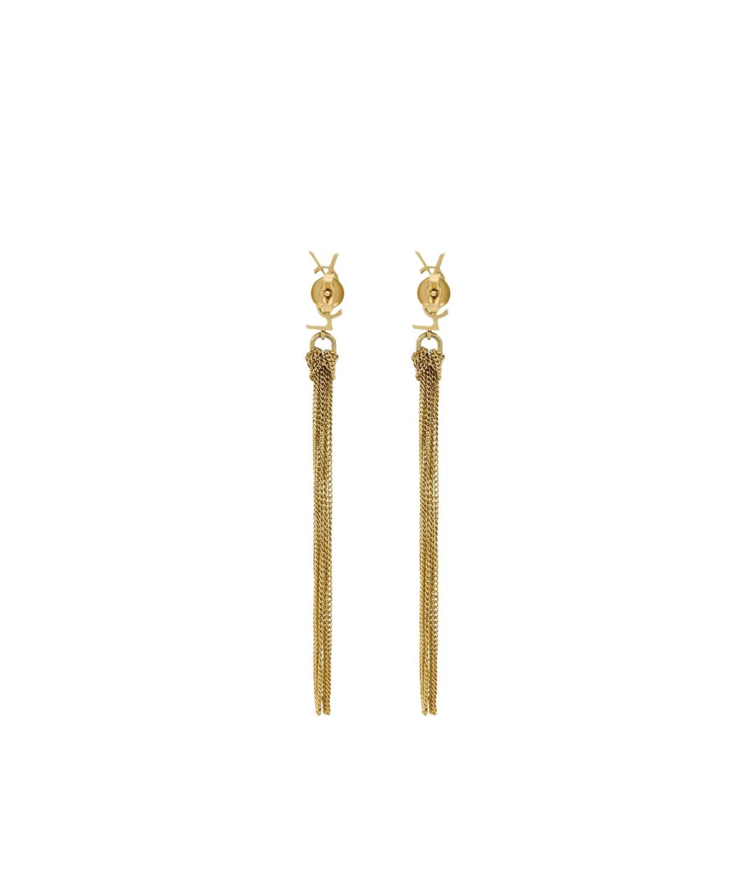 SAINT LAURENT Золотые латунные серьги, фото 2