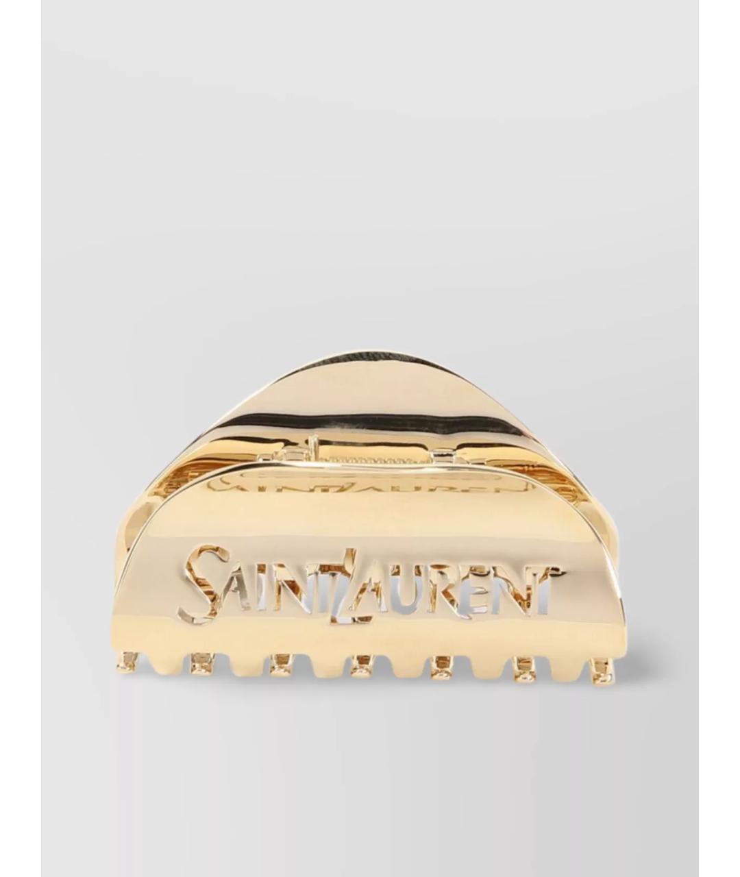 SAINT LAURENT Золотая заколка, фото 3