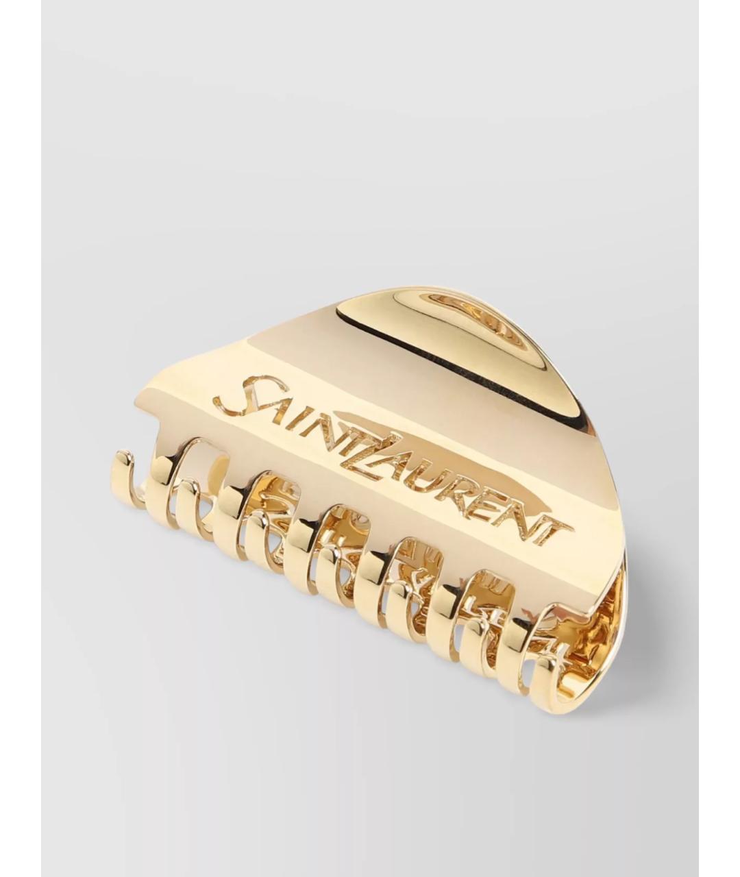 SAINT LAURENT Золотая заколка, фото 2
