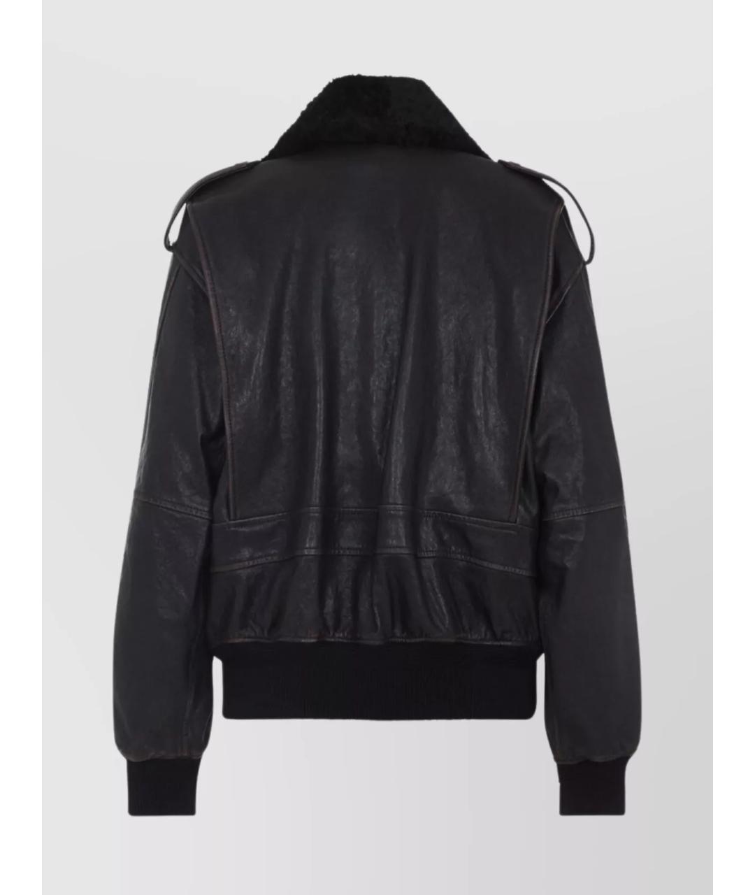 SAINT LAURENT Черная кожаная куртка, фото 2