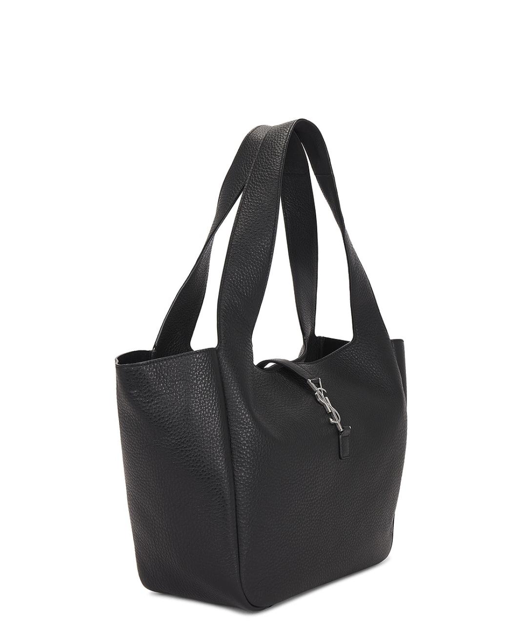 SAINT LAURENT Черная кожаная сумка тоут, фото 3