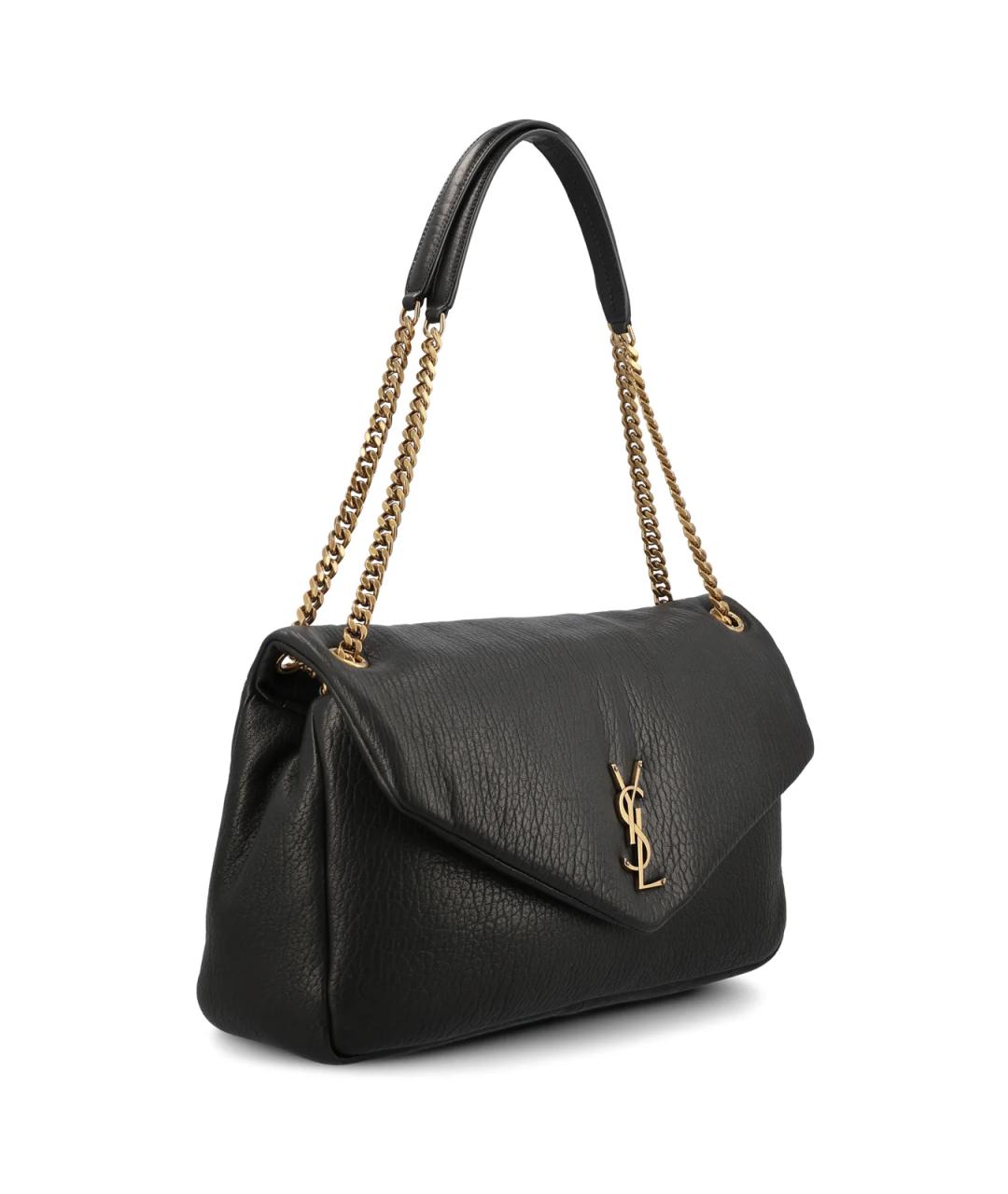 SAINT LAURENT Черная кожаная сумка через плечо, фото 3