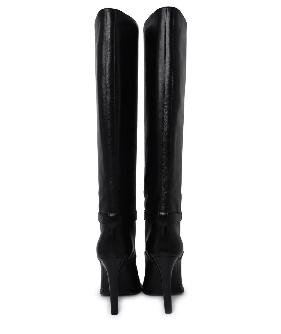 SAINT LAURENT Черные кожаные сапоги, фото 3