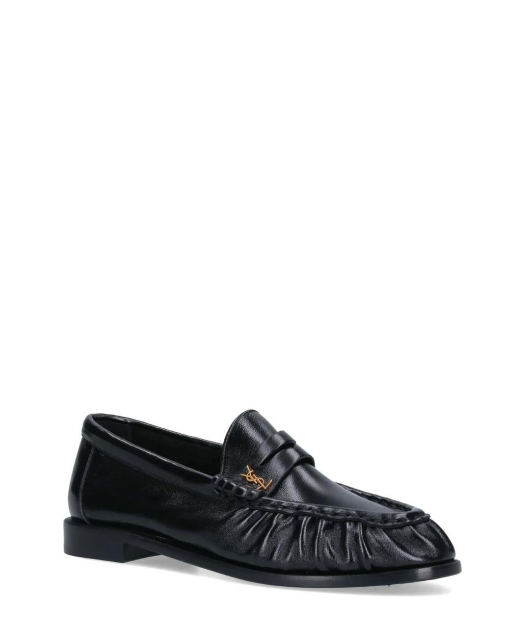 SAINT LAURENT Черные кожаные лоферы, фото 2