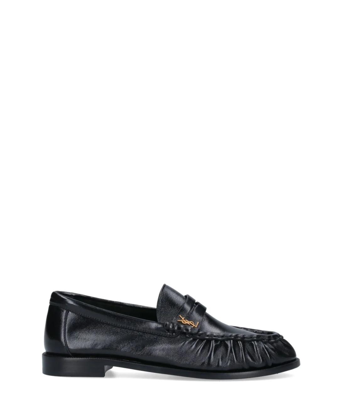 SAINT LAURENT Черные кожаные лоферы, фото 1
