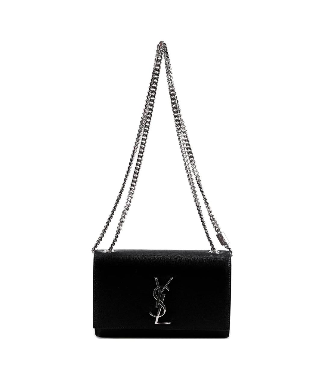 SAINT LAURENT Черная кожаная сумка через плечо, фото 1