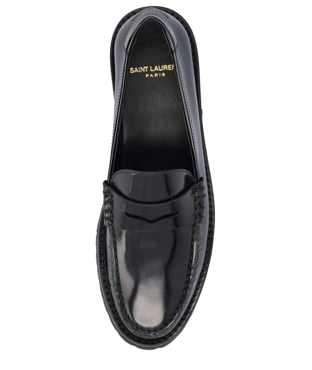 SAINT LAURENT Черные кожаные лоферы, фото 4