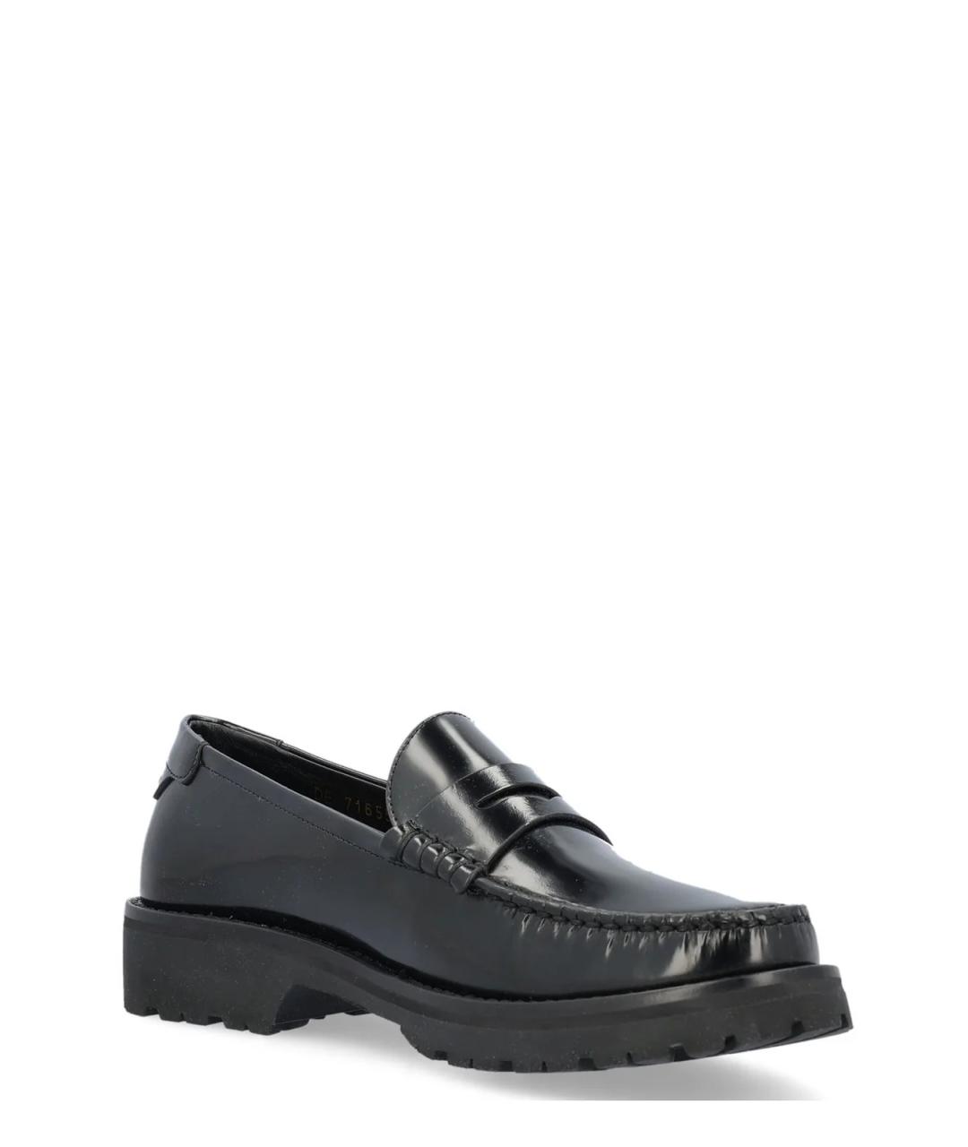 SAINT LAURENT Черные кожаные лоферы, фото 2
