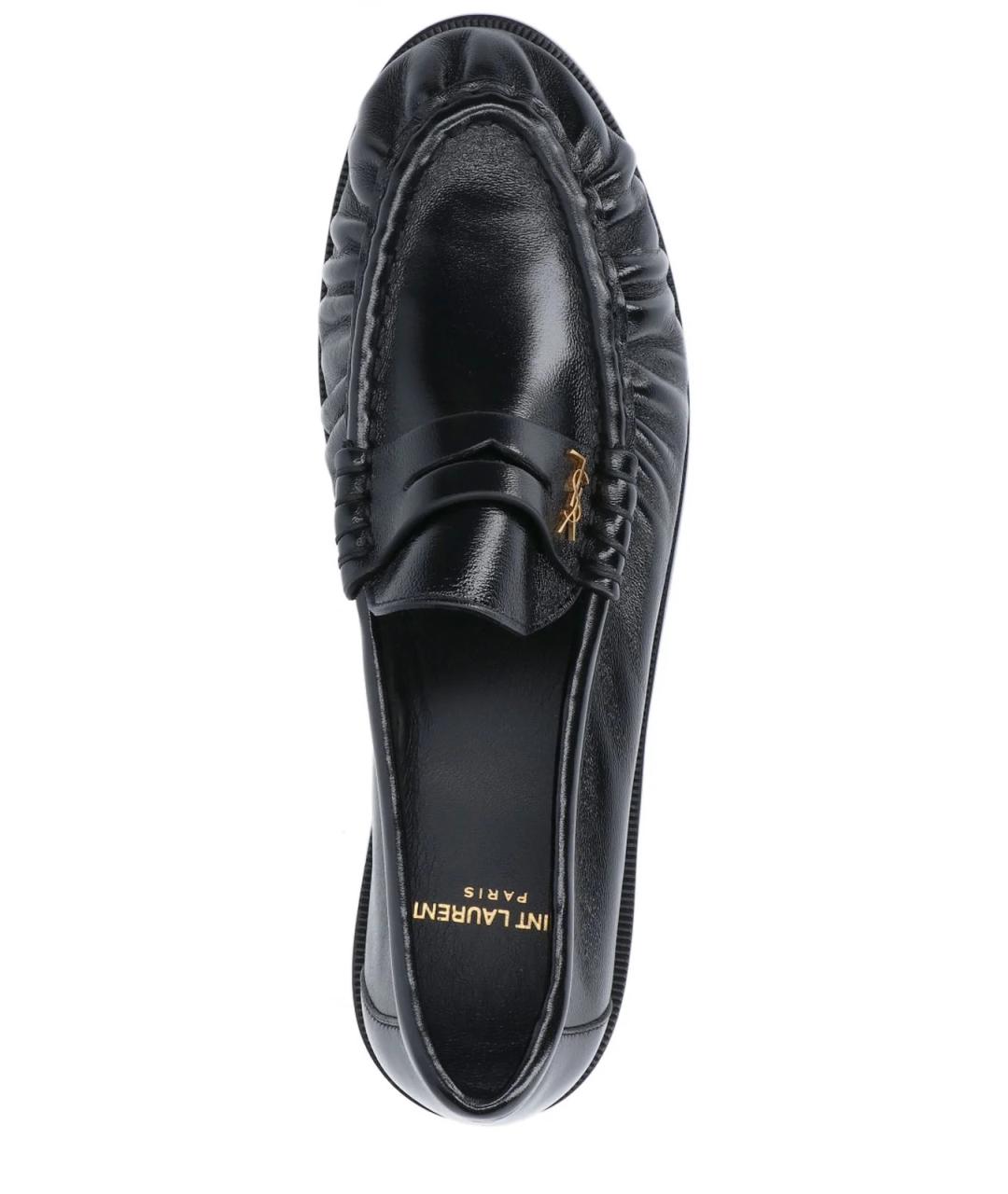 SAINT LAURENT Черные кожаные лоферы, фото 4