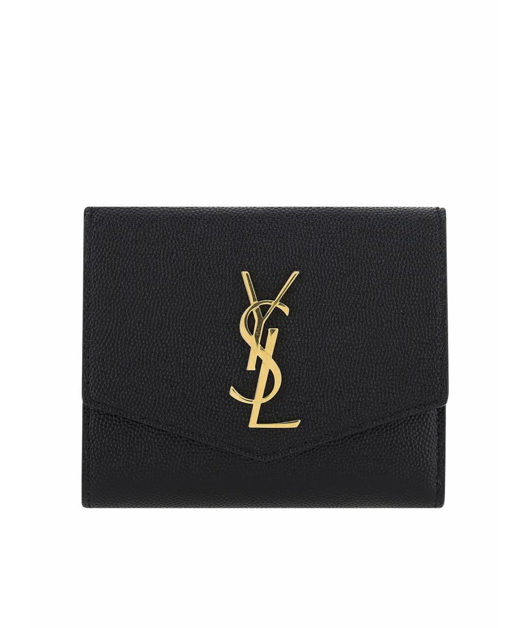 SAINT LAURENT Черный кожаный кошелек, фото 1