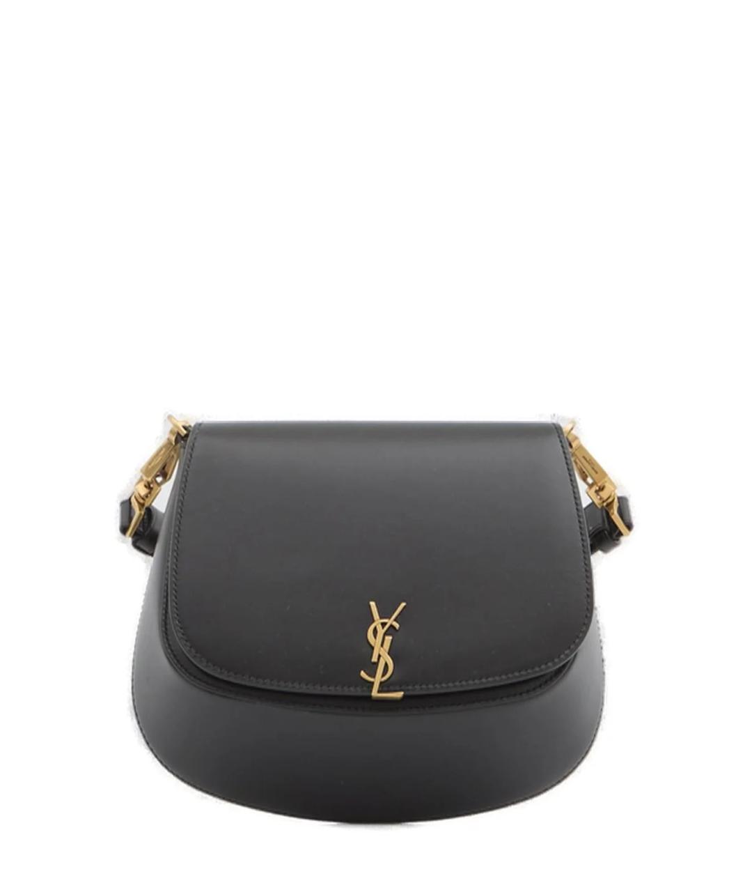 SAINT LAURENT Черная кожаная сумка через плечо, фото 1