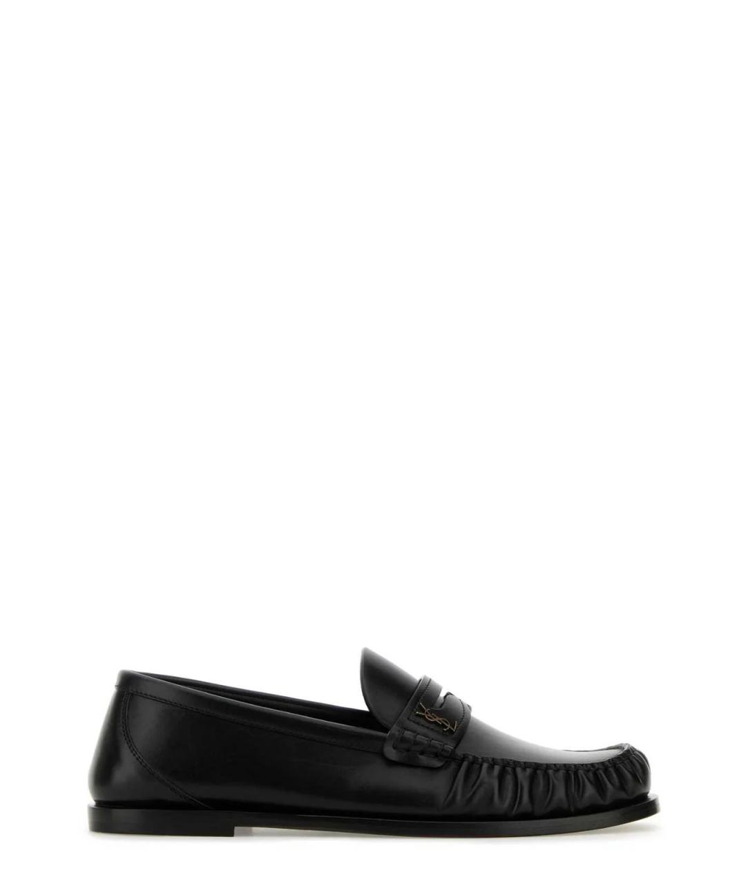 SAINT LAURENT Черные кожаные лоферы, фото 1
