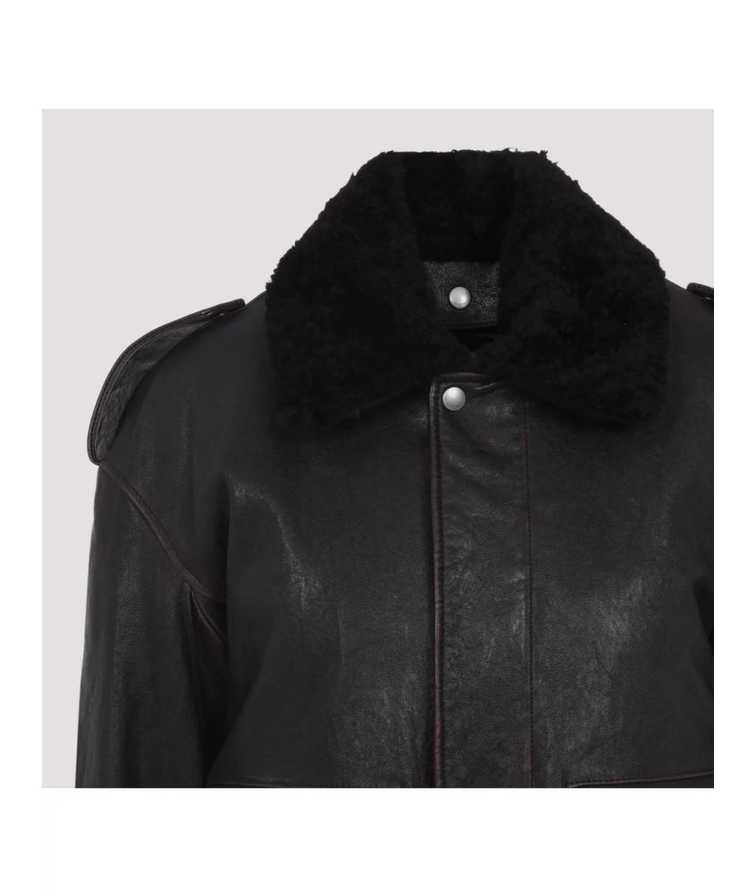 SAINT LAURENT Черная кожаная куртка, фото 3