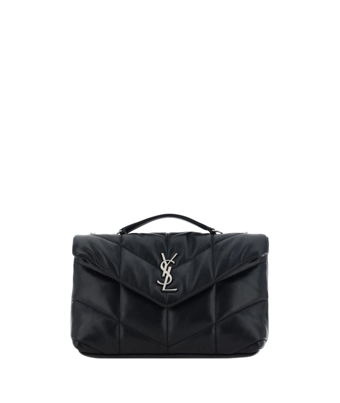 SAINT LAURENT Черная кожаная сумка с короткими ручками, фото 1