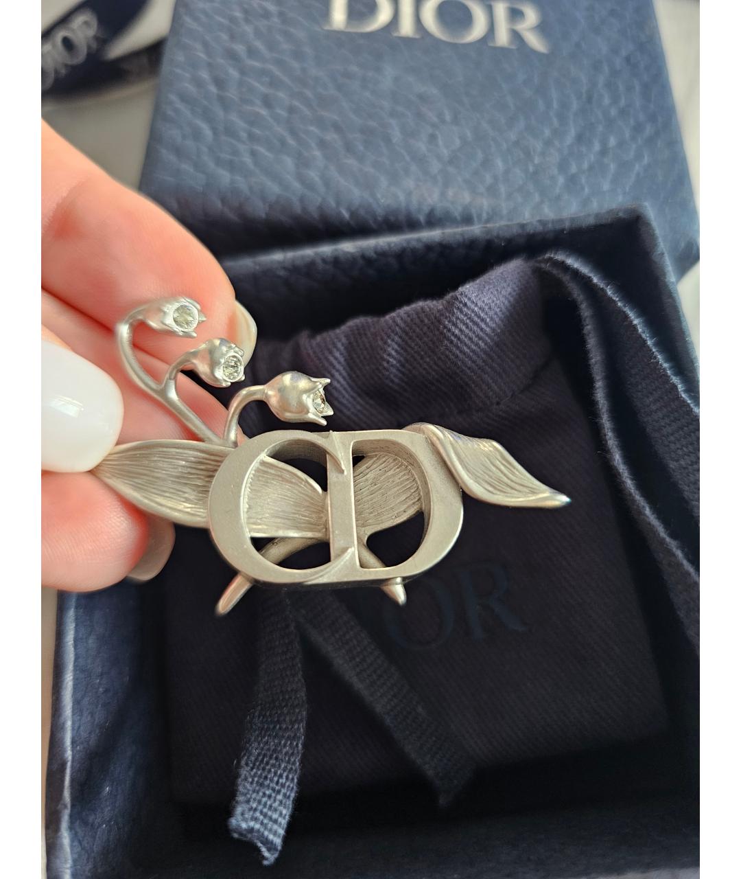 CHRISTIAN DIOR Серебряная с серебряным покрытием булавка / брошь, фото 2