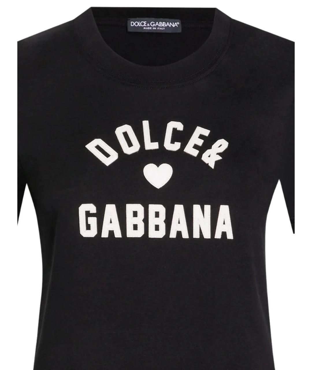 DOLCE&GABBANA Черная хлопковая футболка, фото 2