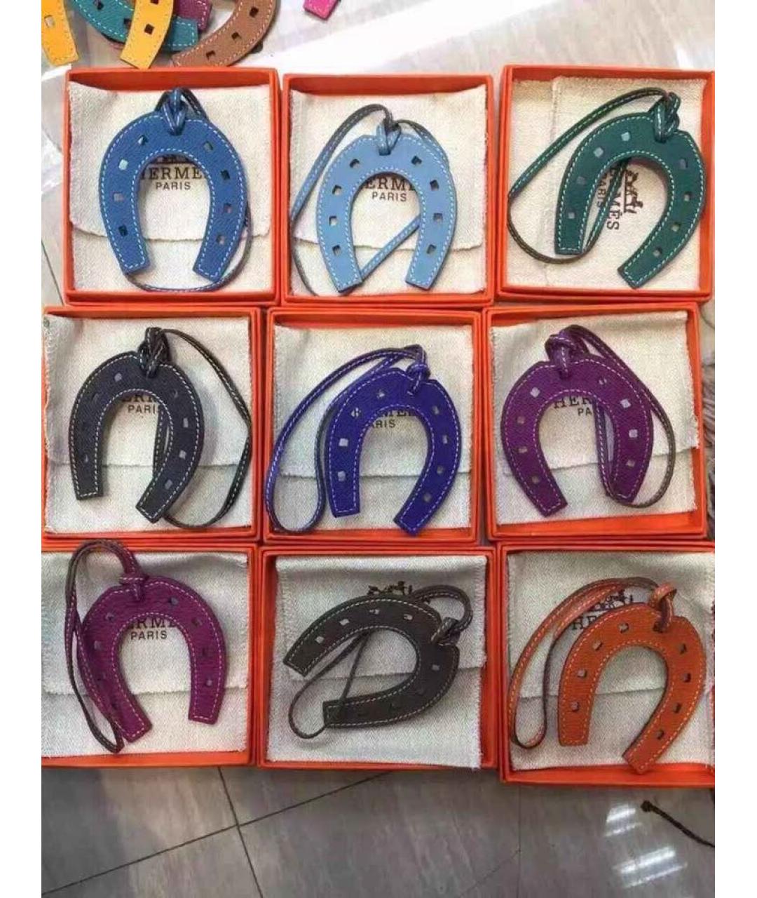HERMES Бордовый брелок, фото 6