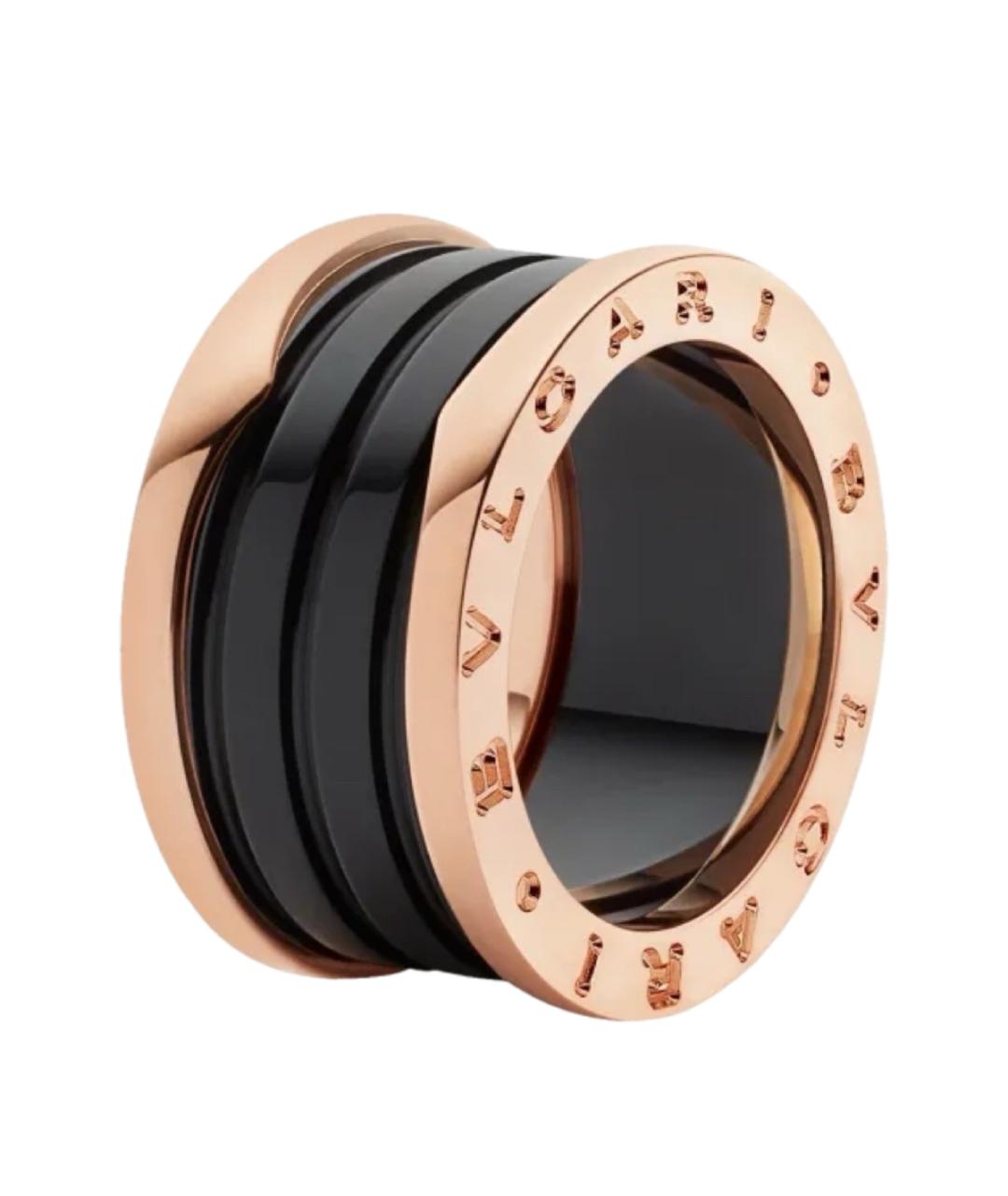 BVLGARI Черное кольцо из розового золота, фото 7