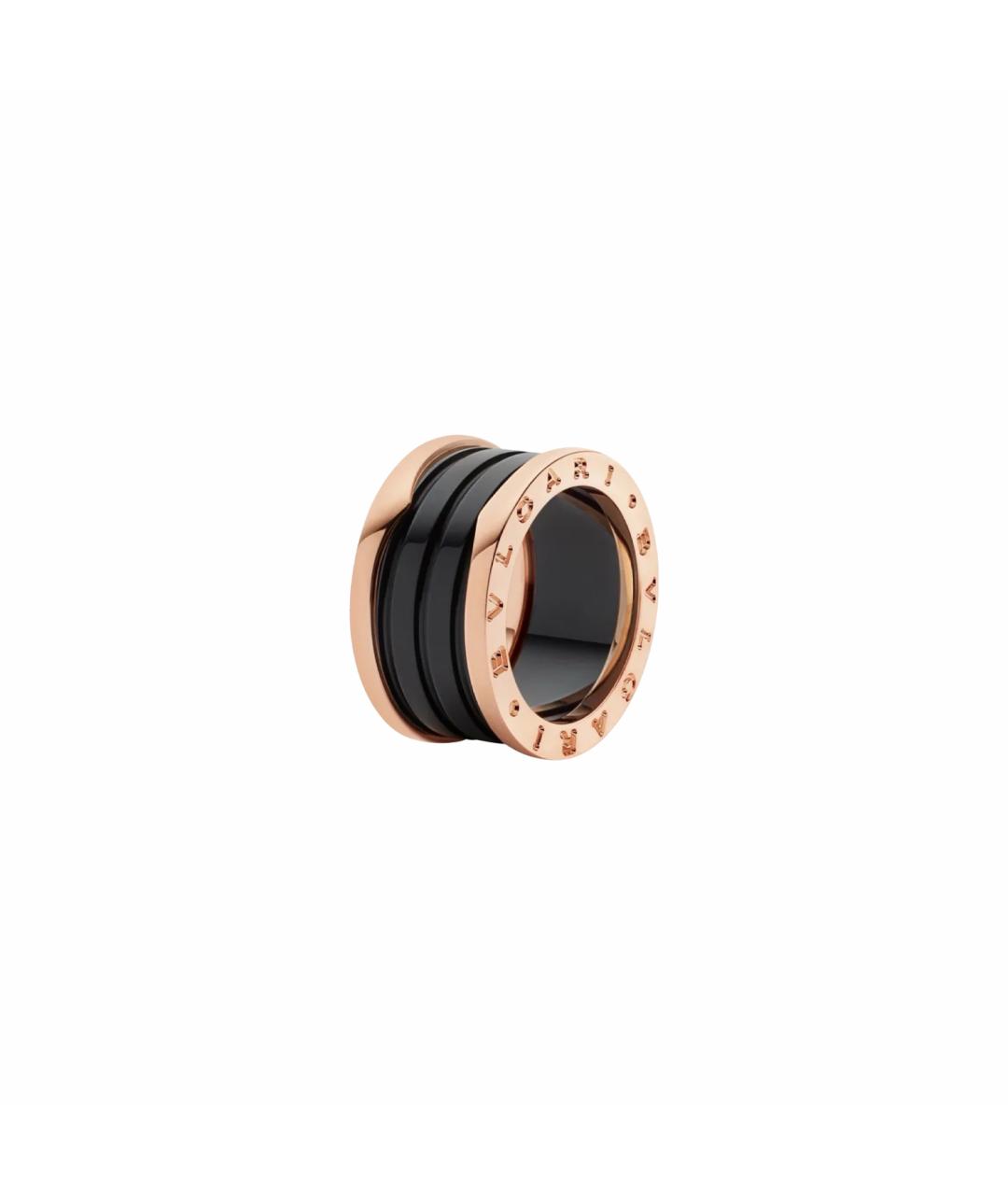 BVLGARI Черное кольцо из розового золота, фото 1