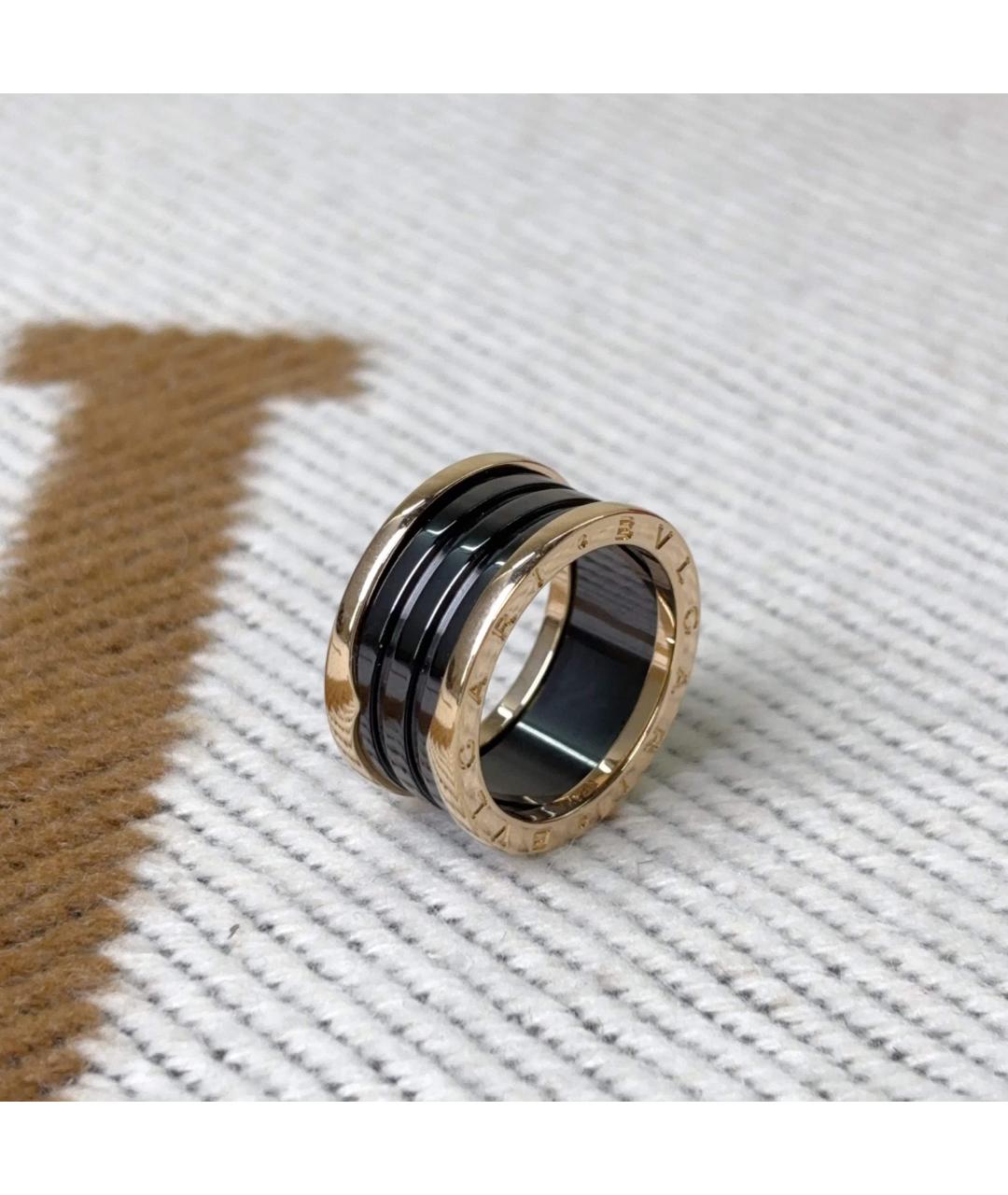 BVLGARI Черное кольцо из розового золота, фото 2