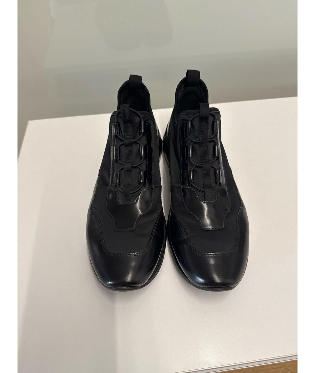 GIORGIO ARMANI Черные кожаные кроссовки, фото 2
