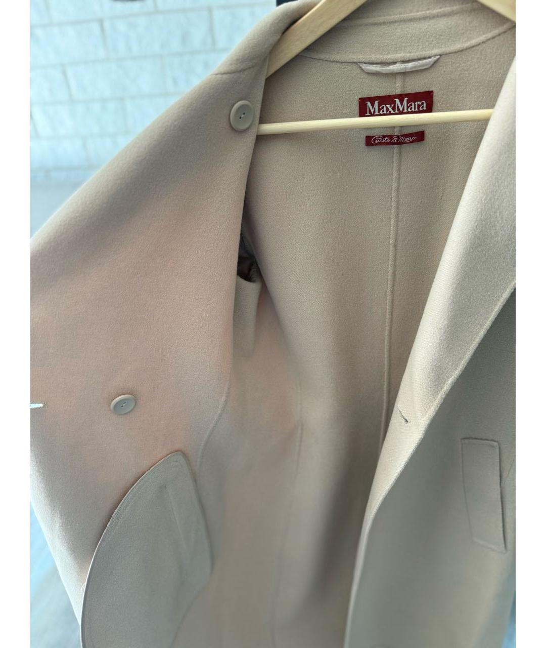 MAX MARA STUDIO Бежевое шерстяное пальто, фото 4