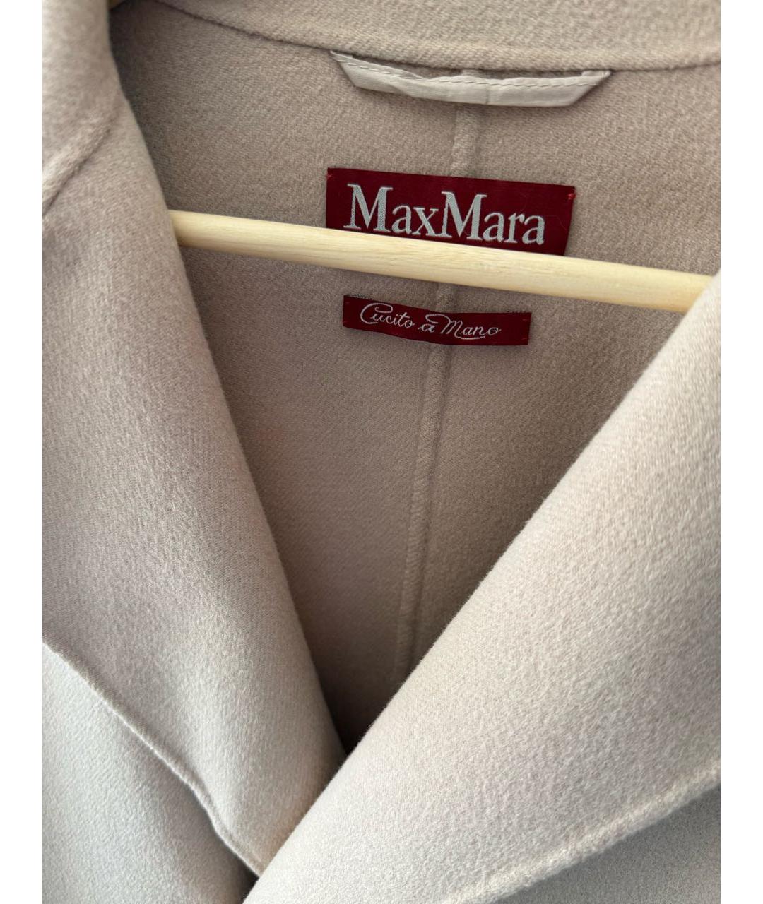 MAX MARA STUDIO Бежевое шерстяное пальто, фото 6