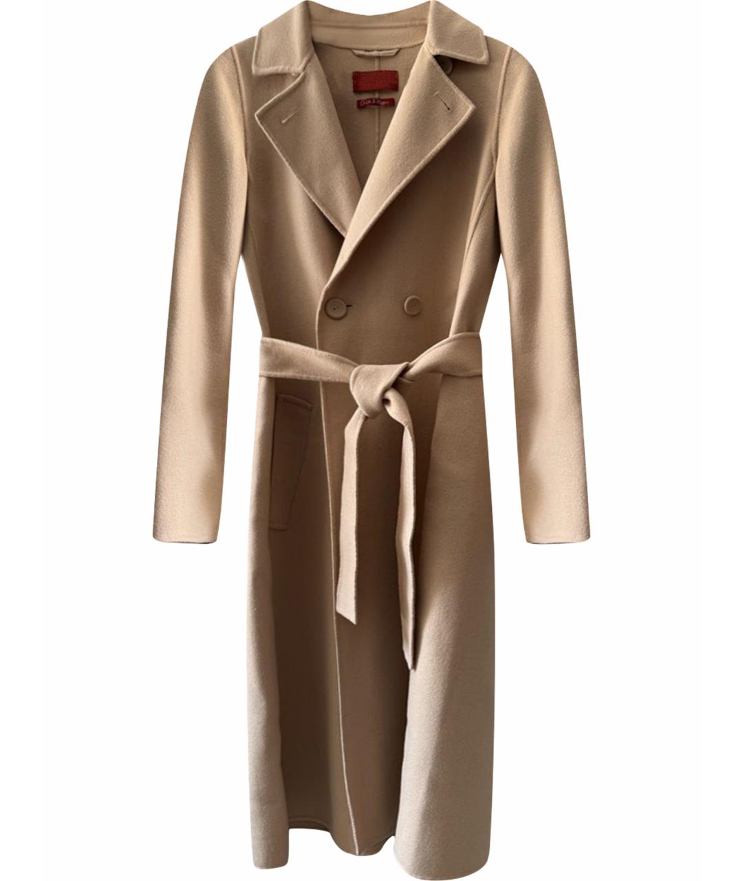 MAX MARA STUDIO Бежевое шерстяное пальто, фото 1