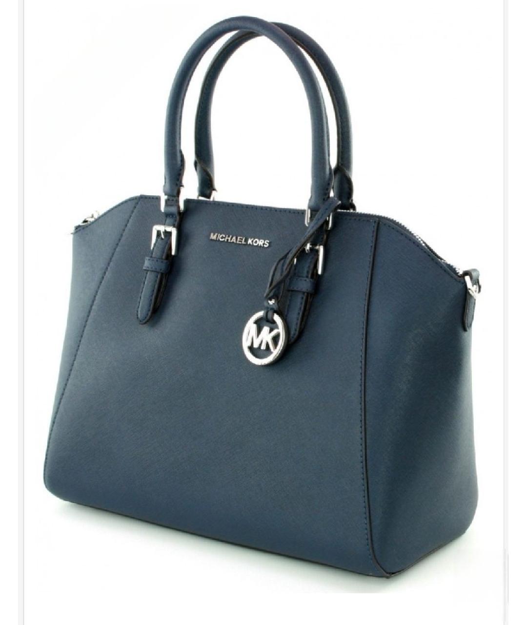 MICHAEL KORS Синяя кожаная сумка тоут, фото 2