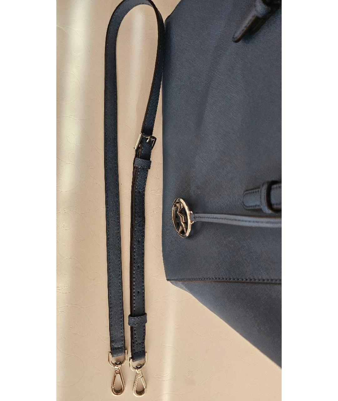 MICHAEL KORS Синяя кожаная сумка тоут, фото 9