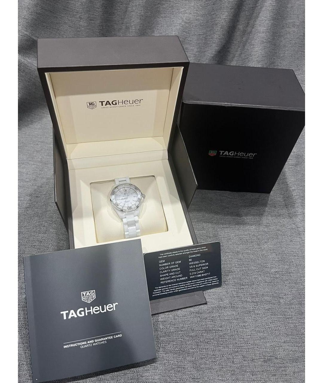 TAG HEUER Белые керамические часы, фото 3