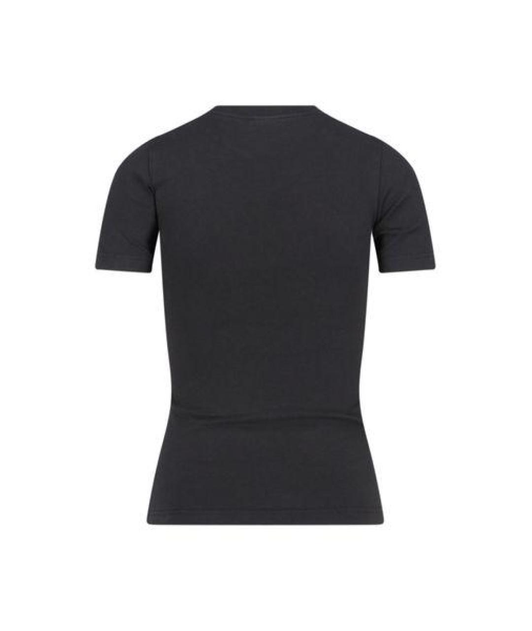BALENCIAGA Черная хлопковая футболка, фото 2