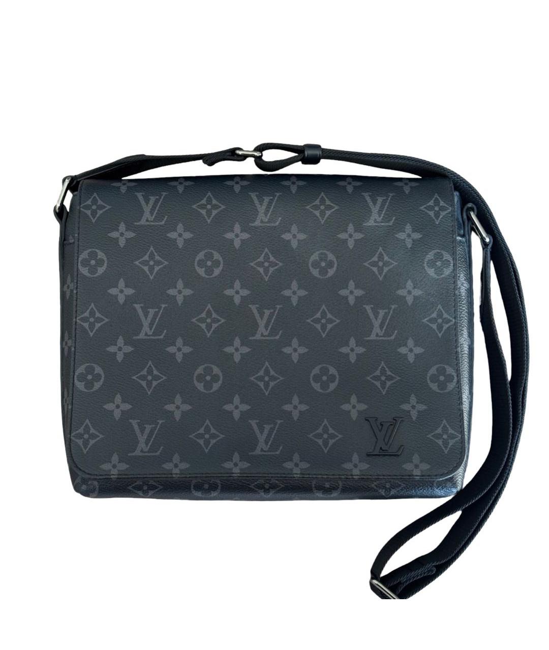 LOUIS VUITTON Черная жаккардовая сумка на плечо, фото 1