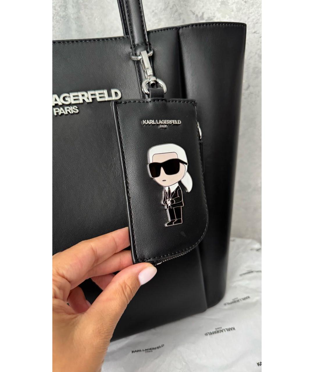 KARL LAGERFELD Черная сумка тоут, фото 6