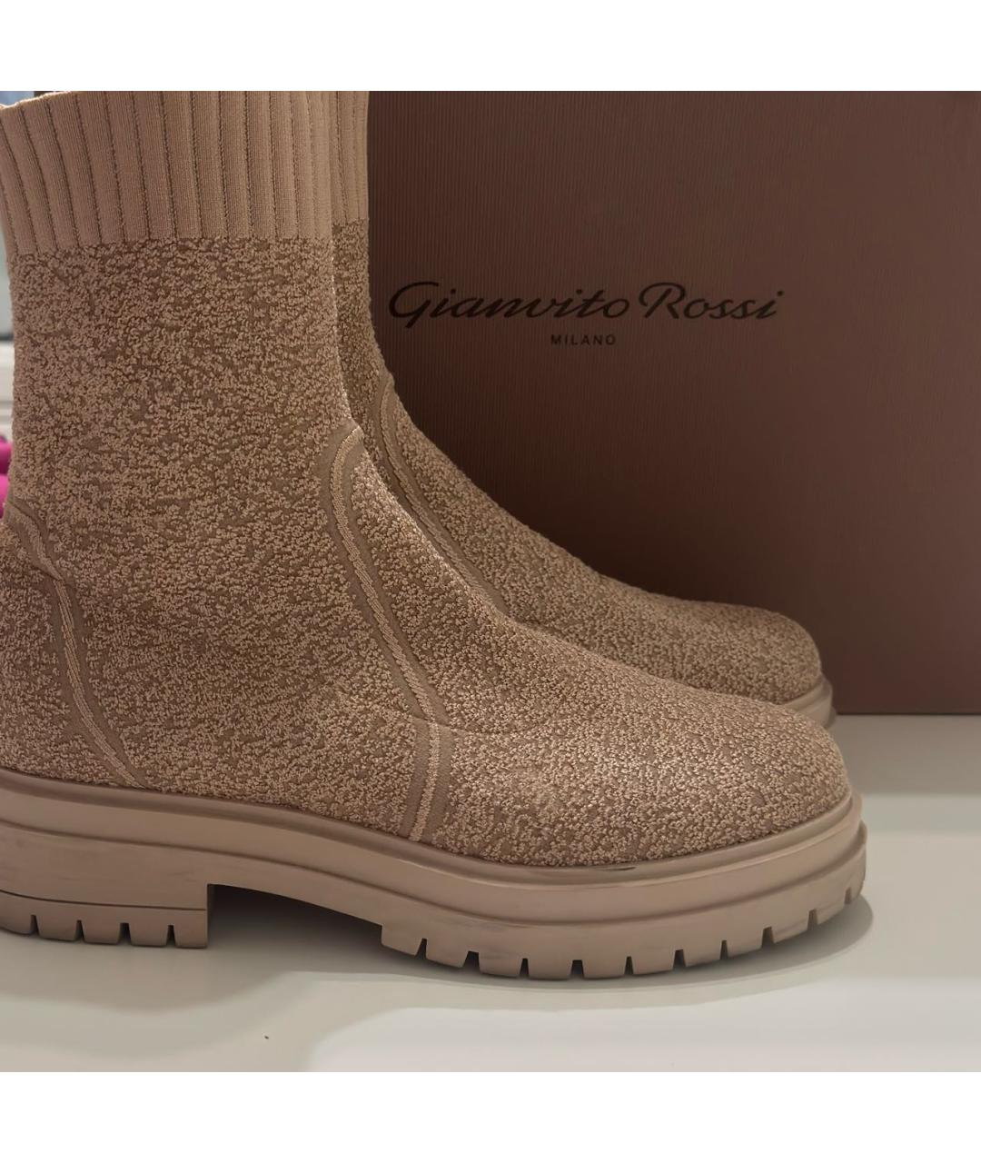 GIANVITO ROSSI Розовые текстильные ботинки, фото 4