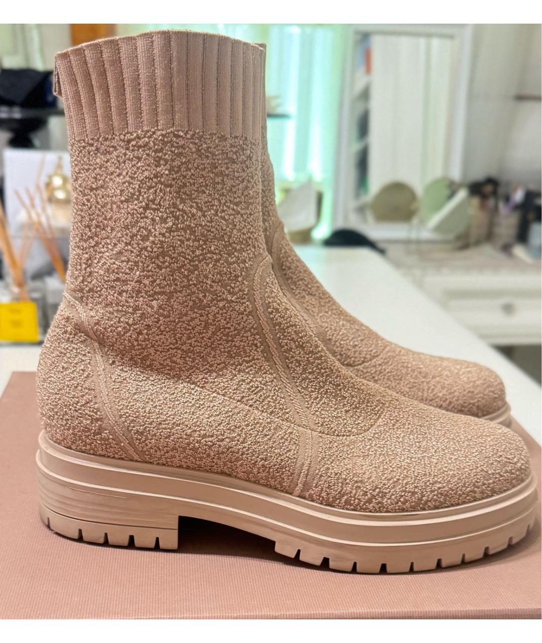 GIANVITO ROSSI Розовые текстильные ботинки, фото 5