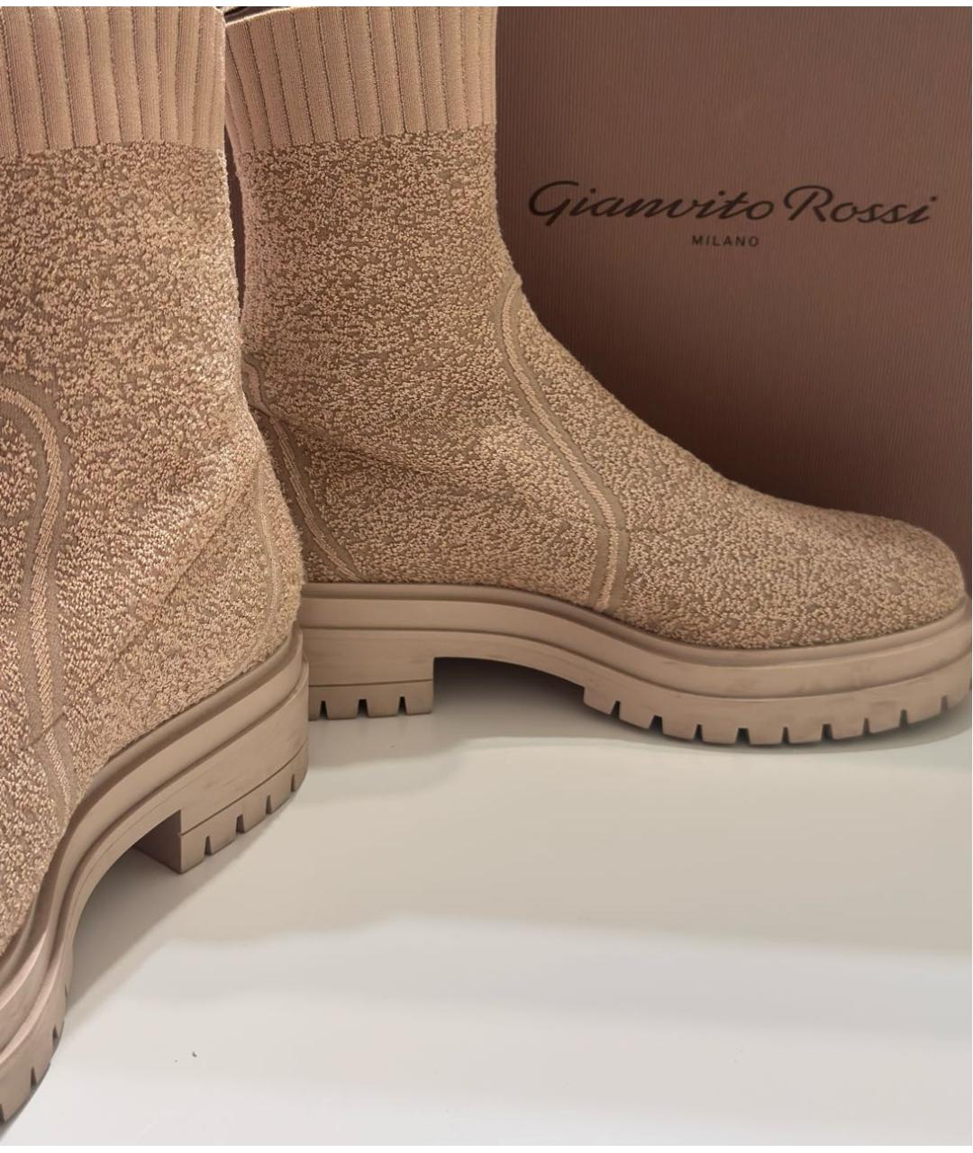 GIANVITO ROSSI Розовые текстильные ботинки, фото 2