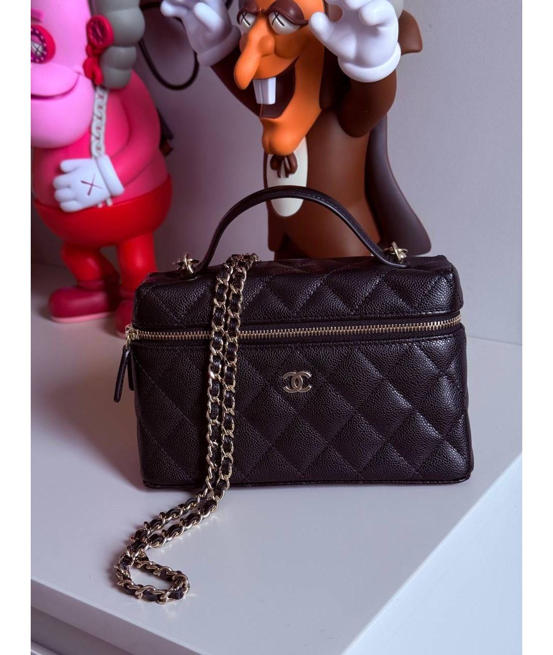 CHANEL Черная кожаная сумка с короткими ручками, фото 2