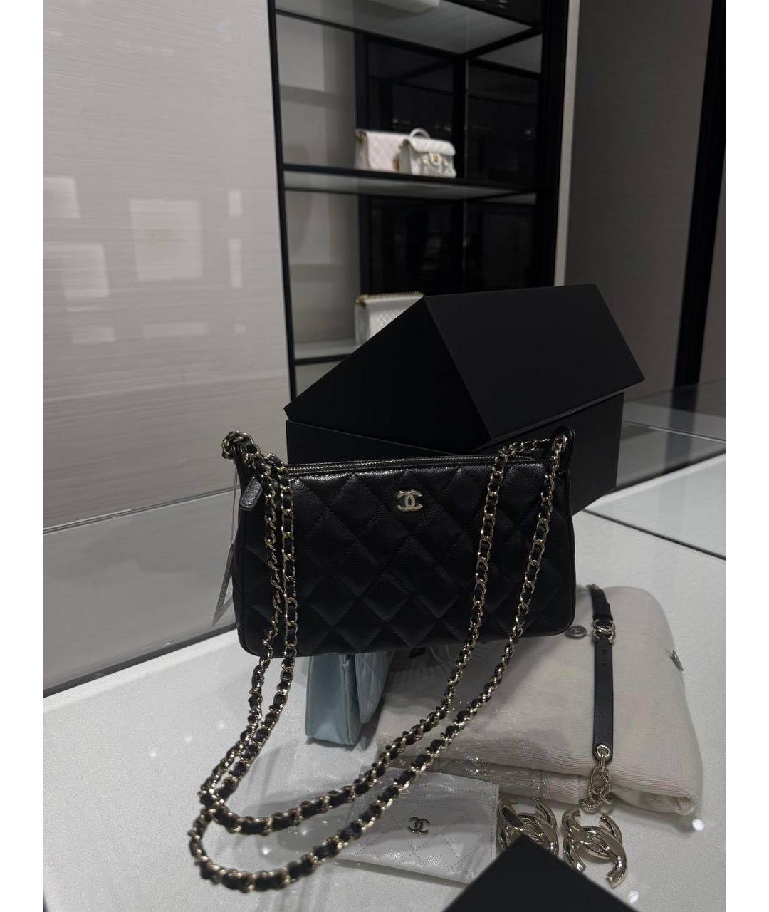 CHANEL Черная кожаная сумка через плечо, фото 3
