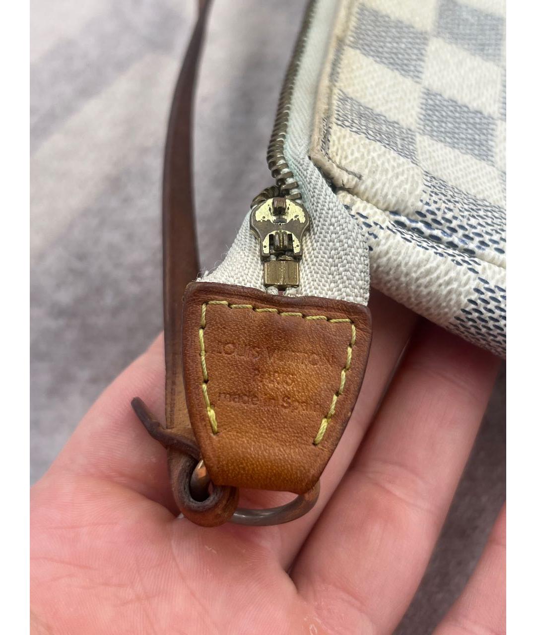 LOUIS VUITTON Бежевая кожаная сумка с короткими ручками, фото 7
