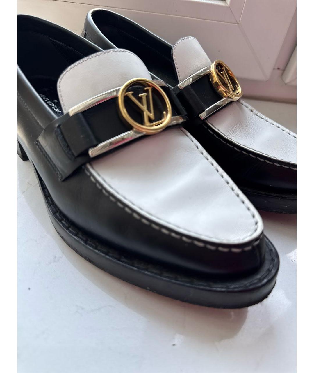 LOUIS VUITTON Черные кожаные лоферы, фото 6