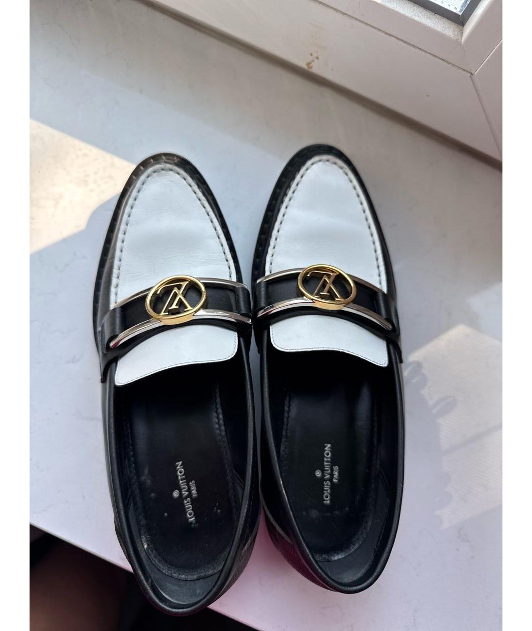 LOUIS VUITTON Черные кожаные лоферы, фото 3