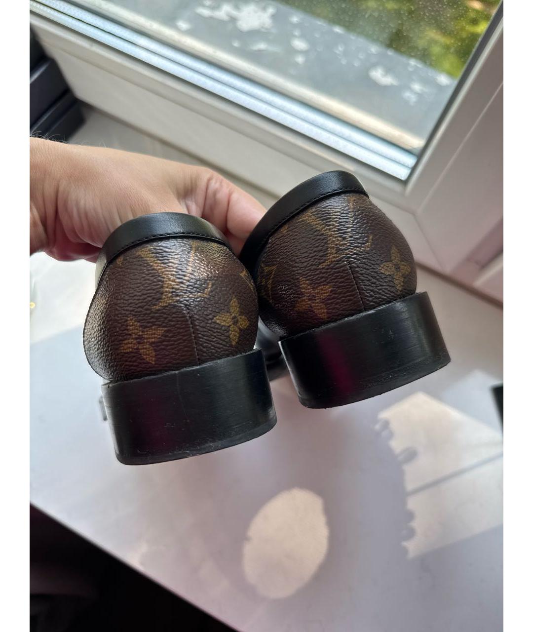 LOUIS VUITTON Черные кожаные лоферы, фото 4