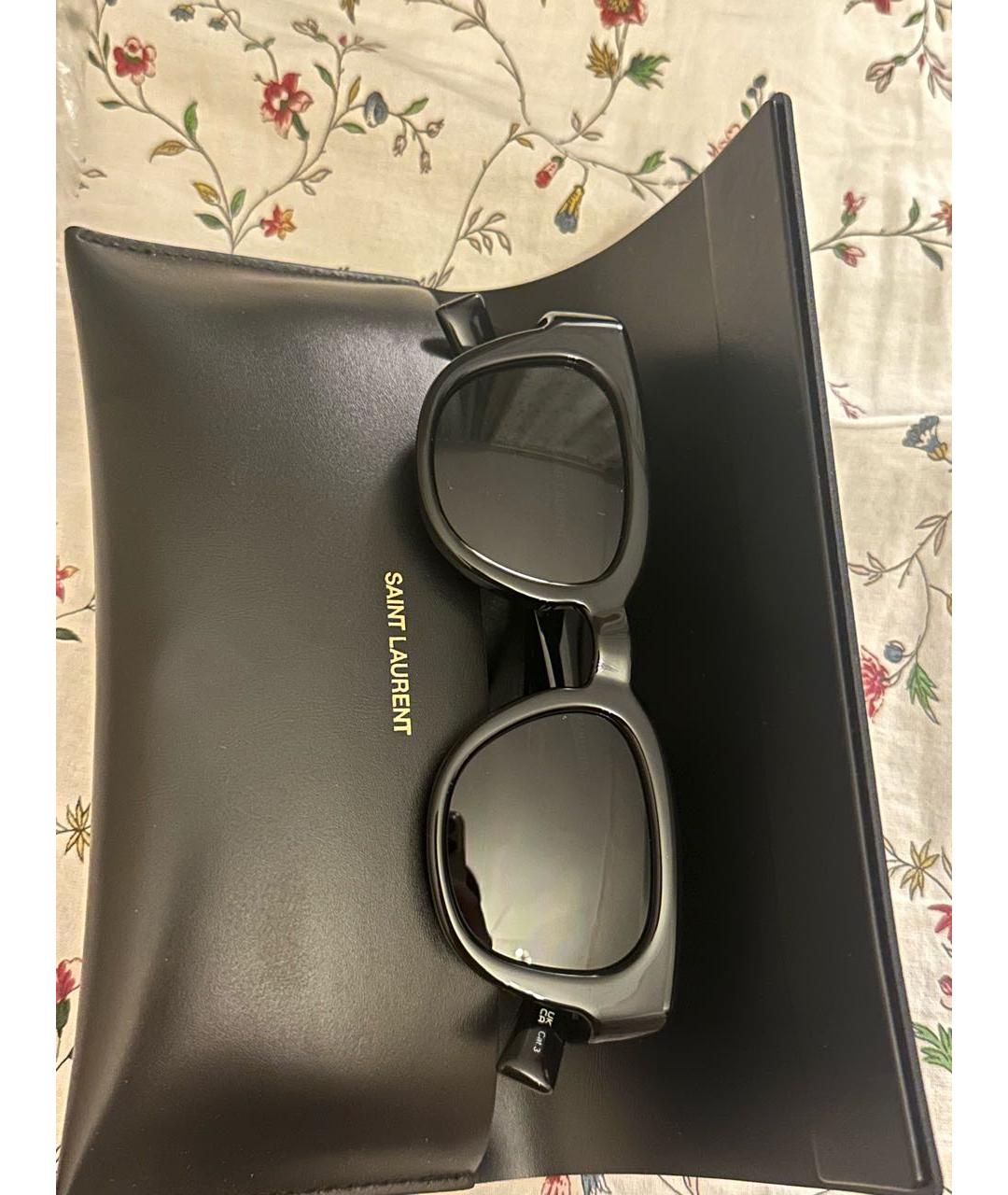 SAINT LAURENT Черные пластиковые солнцезащитные очки, фото 4