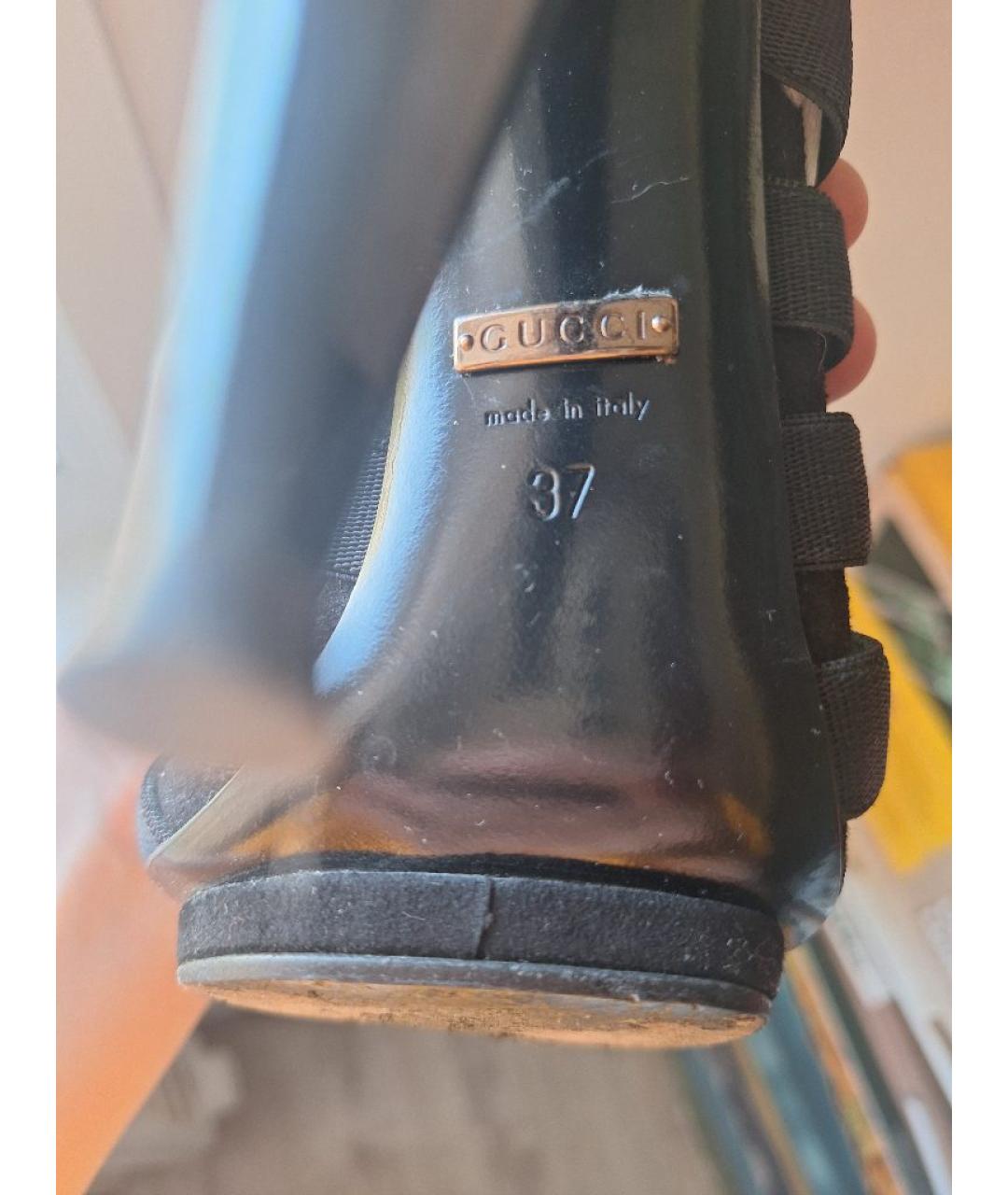 GUCCI Черные текстильные туфли, фото 5